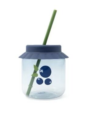 Blue Berry Print Kids' Sippy Cup with Straw- set of 2
